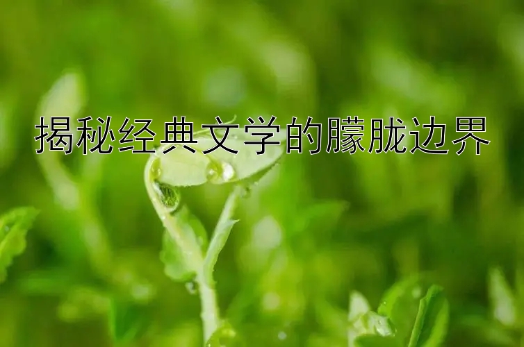 揭秘经典文学的朦胧边界