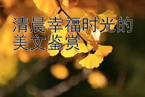 清晨幸福时光的美文鉴赏