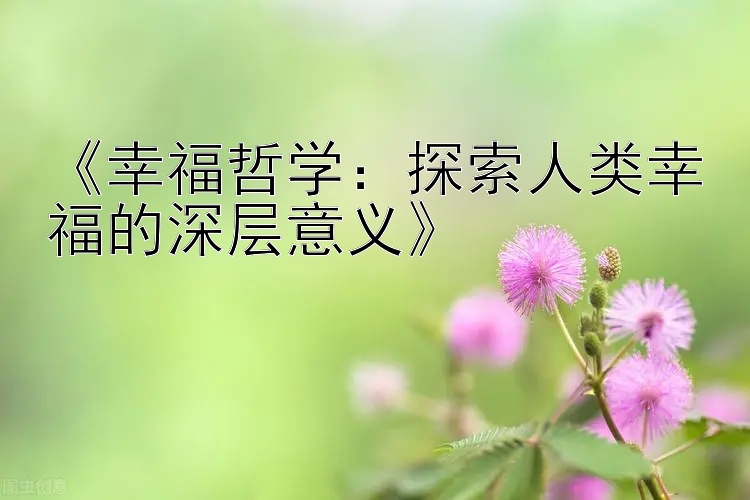 《幸福哲学：探索人类幸福的深层意义》