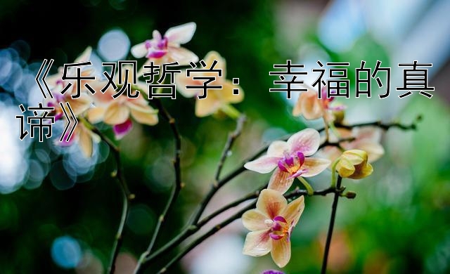 《乐观哲学：幸福的真谛》